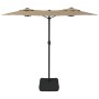 Double umbrella with taupe gray LED lights 316x240 cm by vidaXL, Umbrellas - Ref: Foro24-362972, Price: 161,79 €, Discount: %
