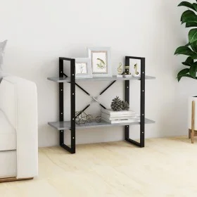 2-tier concrete gray plywood shelf 80x30x70 cm by vidaXL, Bookcases and shelves - Ref: Foro24-806451, Price: 32,54 €, Discoun...