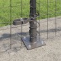 Reja con postes Gris 0.4 x 10 m Acero