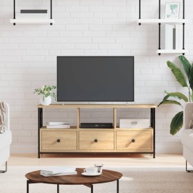 Mueble TV hierro madera contrachapada roble Sonoma 102x33x45 cm de vidaXL, Muebles TV - Ref: Foro24-831789, Precio: 84,31 €, ...