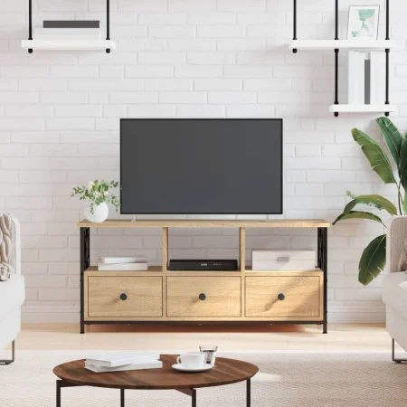 TV-Schrank aus Eisen, Sonoma-Eichensperrholz, 102 x 33 x 45 cm von vidaXL, TV-Möbel - Ref: Foro24-831789, Preis: 83,02 €, Rab...