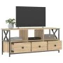 Mueble TV hierro madera contrachapada roble Sonoma 102x33x45 cm de vidaXL, Muebles TV - Ref: Foro24-831789, Precio: 83,02 €, ...
