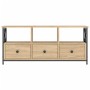 Mueble TV hierro madera contrachapada roble Sonoma 102x33x45 cm de vidaXL, Muebles TV - Ref: Foro24-831789, Precio: 84,22 €, ...