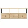 Mueble TV hierro madera contrachapada roble Sonoma 102x33x45 cm de vidaXL, Muebles TV - Ref: Foro24-831789, Precio: 83,02 €, ...