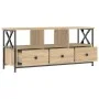 Mueble TV hierro madera contrachapada roble Sonoma 102x33x45 cm de vidaXL, Muebles TV - Ref: Foro24-831789, Precio: 83,02 €, ...