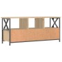 Mueble TV hierro madera contrachapada roble Sonoma 102x33x45 cm de vidaXL, Muebles TV - Ref: Foro24-831789, Precio: 84,22 €, ...