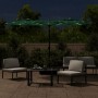 Doppelschirm mit grünen LED-Leuchten 316x240 cm von vidaXL, Sonnenschirme - Ref: Foro24-362970, Preis: 139,44 €, Rabatt: %