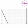 Reja con postes Gris 1.5 x 10 m Acero