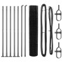 Reja con postes Gris 1.5 x 10 m Acero