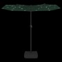 Double umbrella with green LED lights 316x240 cm by vidaXL, Umbrellas - Ref: Foro24-362970, Price: 139,44 €, Discount: %