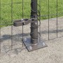 Reja con postes Gris 0.4 x 10 m Acero