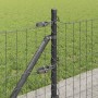 Reja con postes Gris 0.4 x 10 m Acero