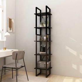 Bookshelf 5 levels black pine wood 40x30x175 cm by vidaXL, Bookcases and shelves - Ref: Foro24-3081977, Price: 96,10 €, Disco...