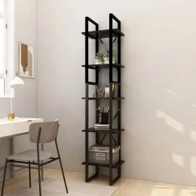 Bookshelf 5 levels black pine wood 40x30x175 cm by vidaXL, Bookcases and shelves - Ref: Foro24-3081977, Price: 94,90 €, Disco...