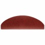 Alfombrilla de escaleras 15 uds tela punzonada 65x21x4 cm rojo