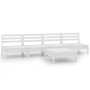 Gartenmöbel-Set 5-teilig aus massivem weißem Kiefernholz von vidaXL, Gartensets - Ref: Foro24-3082488, Preis: 250,01 €, Rabat...