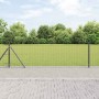 Reja con postes Gris 0.4 x 10 m Acero