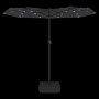 Sombrilla doble con luces LED negro 316x240 cm de vidaXL, Sombrillas - Ref: Foro24-362975, Precio: 139,43 €, Descuento: %