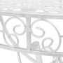 Mesa auxiliar vintage metal semicircular 72x36x74 cm plateada