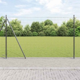 Reja con postes Gris 1.4 x 10 m Acero