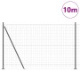 Reja con postes Gris 1.5 x 10 m Acero