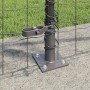 Reja con postes Gris 1 x 10 m Acero