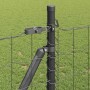 Reja con postes Gris 1 x 10 m Acero