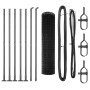 Reja con postes Gris 1 x 10 m Acero