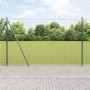 Reja con postes Gris 1.6 x 10 m Acero