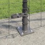 Reja con postes Gris 0.8 x 10 m Acero