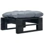 Garten-Palettenhocker mit schwarzem, holzgrauem Kissen von vidaXL, Hocker für den Außenbereich - Ref: Foro24-277408, Preis: 6...