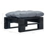 Garten-Palettenhocker mit schwarzem, holzgrauem Kissen von vidaXL, Hocker für den Außenbereich - Ref: Foro24-277408, Preis: 6...