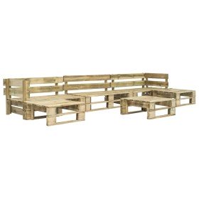 Set de muebles de palets para jardín 6 piezas madera