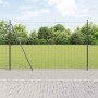 Reja con postes Gris 1.6 x 10 m Acero