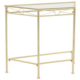 Mesa auxiliar de estilo vintage metal 87x34x73 cm dorada