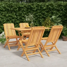 5-teiliges Garten-Esszimmerset aus massivem Teakholz von vidaXL, Gartensets - Ref: Foro24-3155003, Preis: 472,21 €, Rabatt: %
