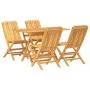 Juego de comedor para jardín 5 piezas madera maciza de teca de vidaXL, Conjuntos de jardín - Ref: Foro24-3155003, Precio: 472...