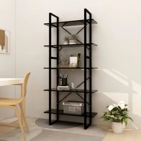 5-tier shelving black engineered wood 80x30x175 cm by vidaXL, Bookcases and shelves - Ref: Foro24-3081989, Price: 94,43 €, Di...
