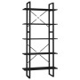5-stufiges Regal aus schwarzem Holzwerkstoff, 80 x 30 x 175 cm von vidaXL, Bücherregale und Regale - Ref: Foro24-3081989, Pre...