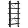 5-tier shelving black engineered wood 80x30x175 cm by vidaXL, Bookcases and shelves - Ref: Foro24-3081989, Price: 95,84 €, Di...