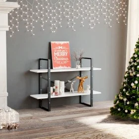 2-tier white plywood shelf 100x30x70cm by vidaXL, Bookcases and shelves - Ref: Foro24-806467, Price: 36,05 €, Discount: %
