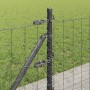 Reja con postes Gris 0.4 x 25 m Acero