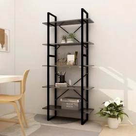 5-tier shelving unit gray engineered wood 80x30x175 cm by vidaXL, Bookcases and shelves - Ref: Foro24-3081990, Price: 92,15 €...