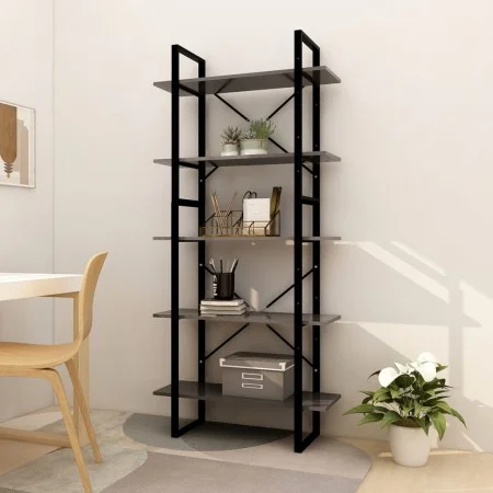 5-tier shelving unit gray engineered wood 80x30x175 cm by vidaXL, Bookcases and shelves - Ref: Foro24-3081990, Price: 92,15 €...