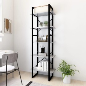 5-tier shelving unit gray engineered wood 60x30x175 cm by vidaXL, Bookcases and shelves - Ref: Foro24-3081982, Price: 83,80 €...