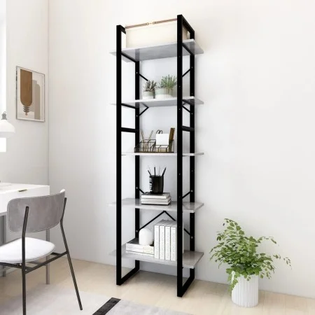 5-tier shelving unit gray engineered wood 60x30x175 cm by vidaXL, Bookcases and shelves - Ref: Foro24-3081982, Price: 82,75 €...