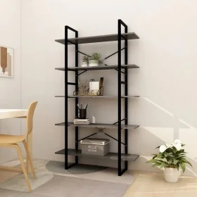 5-level solid pine wood shelf in gray, 100x30x175 cm by vidaXL, Bookcases and shelves - Ref: Foro24-3082005, Price: 127,86 €,...