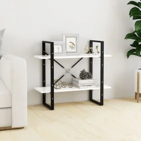 2-stufiges weißes Sperrholzregal 80x30x70 cm von vidaXL, Bücherregale und Regale - Ref: Foro24-806447, Preis: 32,54 €, Rabatt: %