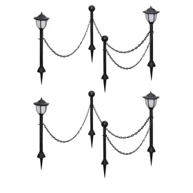 4pcs Solar Lamps with Chain Fence and Posts by vidaXL, Outdoor lighting - Ref: Foro24-277119, Price: 62,18 €, Discount: %