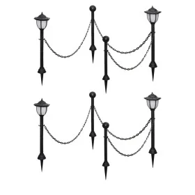 4pcs Solar Lamps with Chain Fence and Posts by vidaXL, Outdoor lighting - Ref: Foro24-277119, Price: 64,77 €, Discount: %